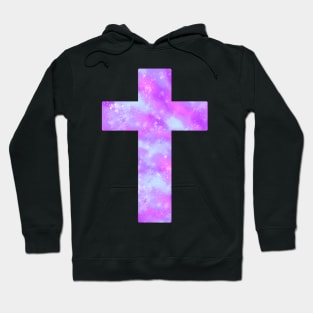 Pastel Nebula Cross Hoodie